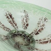 fantastic large WMF art deco ikora glass BOWL karl wiedmann 1930s green and
