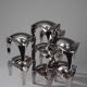 Set of 9 modular candle holders in chromed metal, nagel germany
