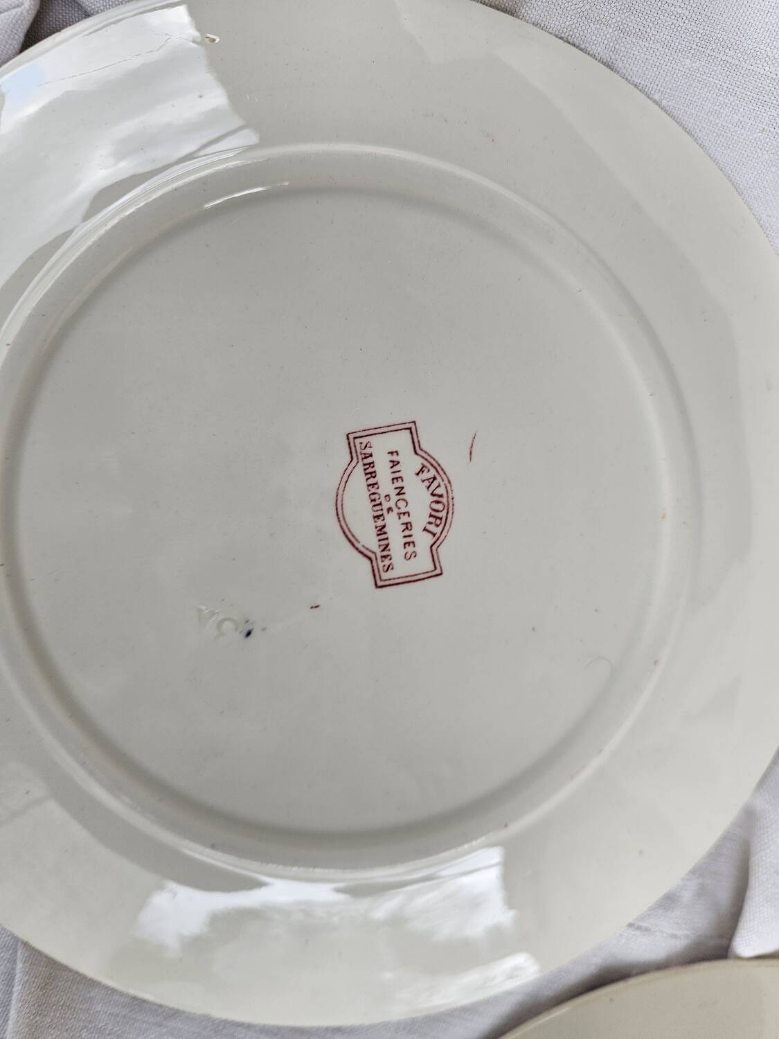 Assiettes plates Favori Sarreguemines rose