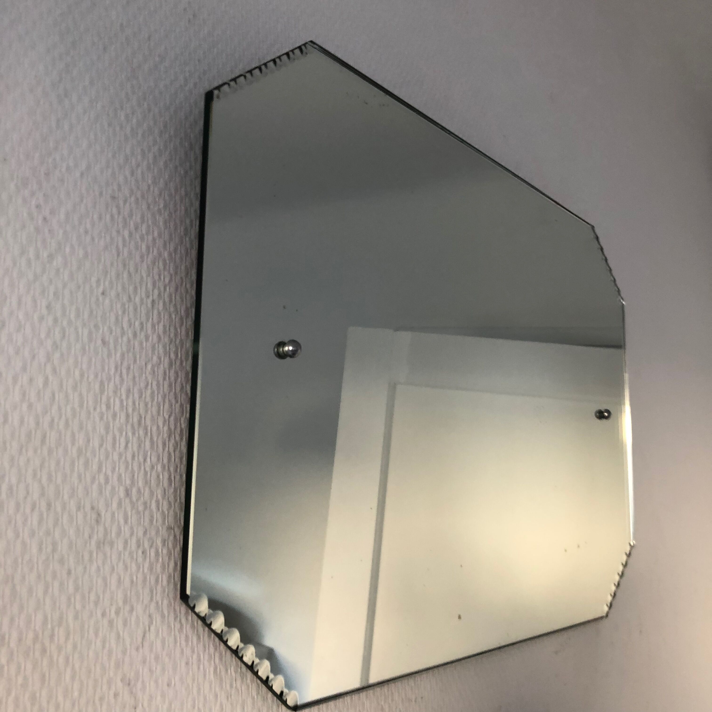 Beveled mirror octagonal 1930 54x36cm