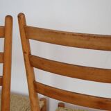 Pair of Scandinavian straw chairs
