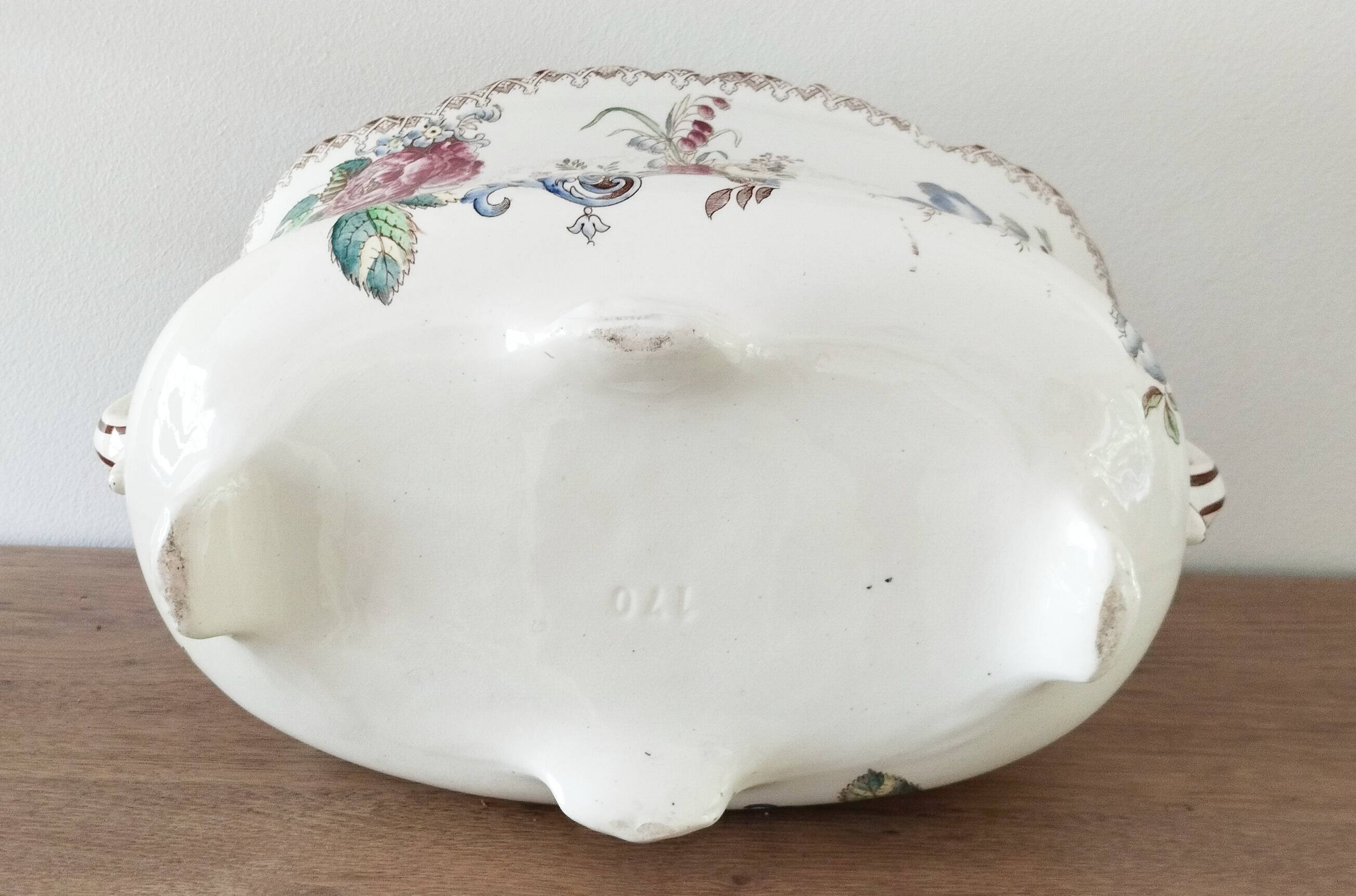 Flowerpot, bowl, earthenware centerpiece, ceramic, Sarreguemines