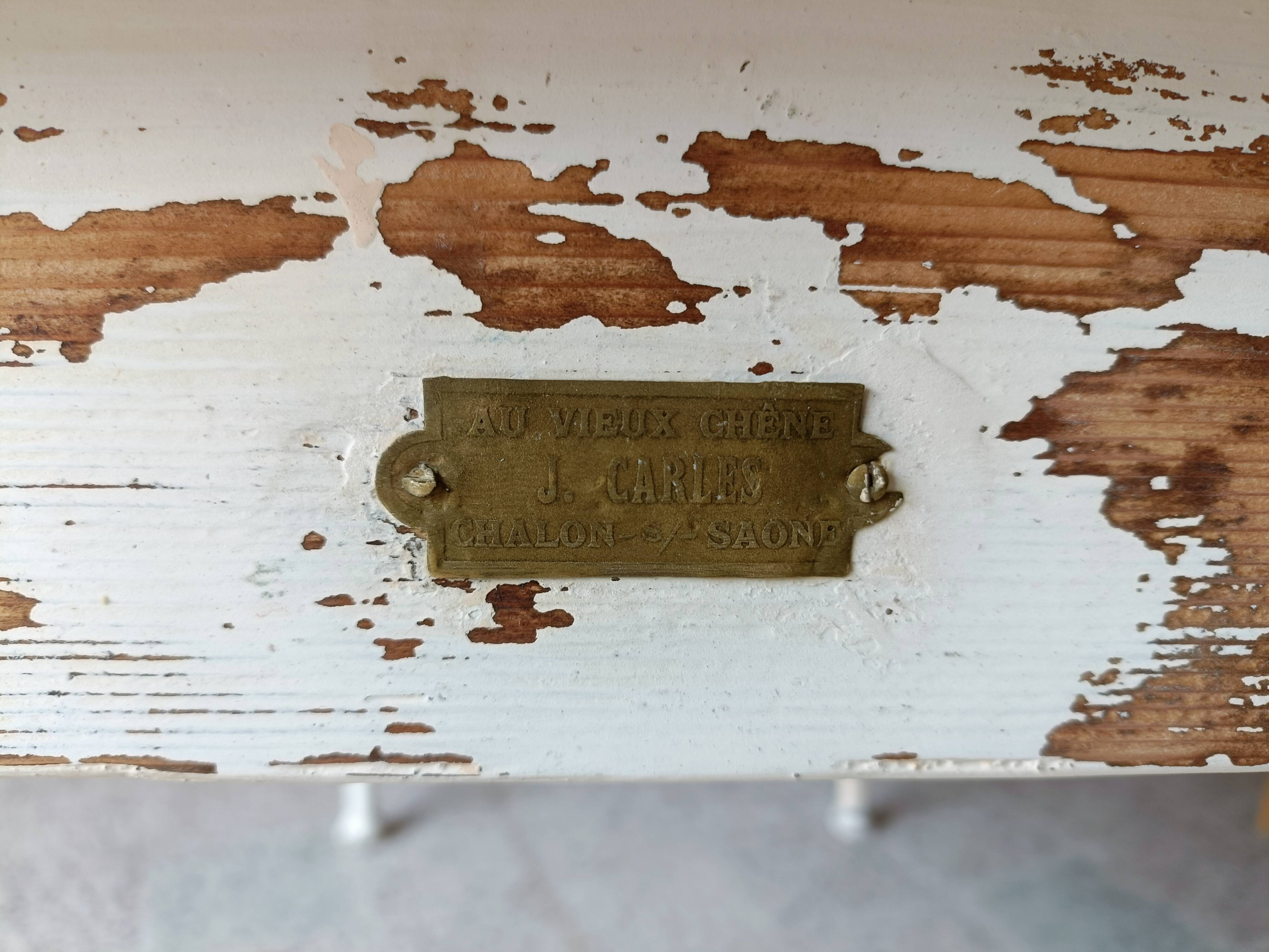 Patinated wooden table, restored.