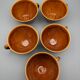 Set of 5 cups or cracked ceramic cider bowl argoat gourin bretagne