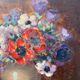 Peinture-Nature morte impressionniste "Bouquet de fleurs".