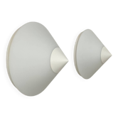 Paire d’appliques vintage Limburg, métal et opaline, Allemagne 1970