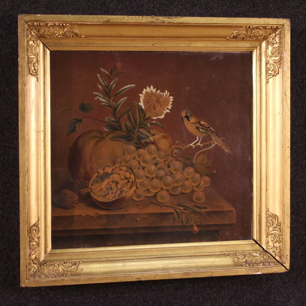 Still life on paper signed and dated 1839