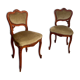 Lot 2 old Louis XV style carved solid walnut chairs late 19th century