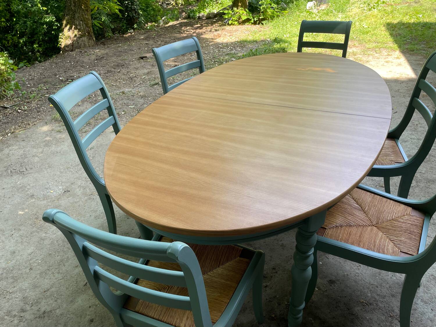 Table and six chairs