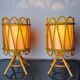 Paire de lampes de table en rotin, Italie, 1960