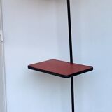 Tripod floor lamp with a ball joint and shelf - vintage 1950s