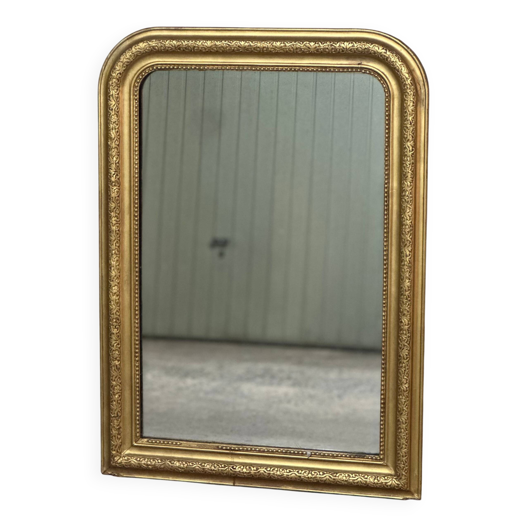 Antique Louis Philippe gilded vintage fireplace mirror - 86.5 x 62 cm