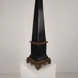 Black porcelain obelisk with bronze ornaments