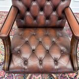 English Chesterfield Office Chair Oxblood