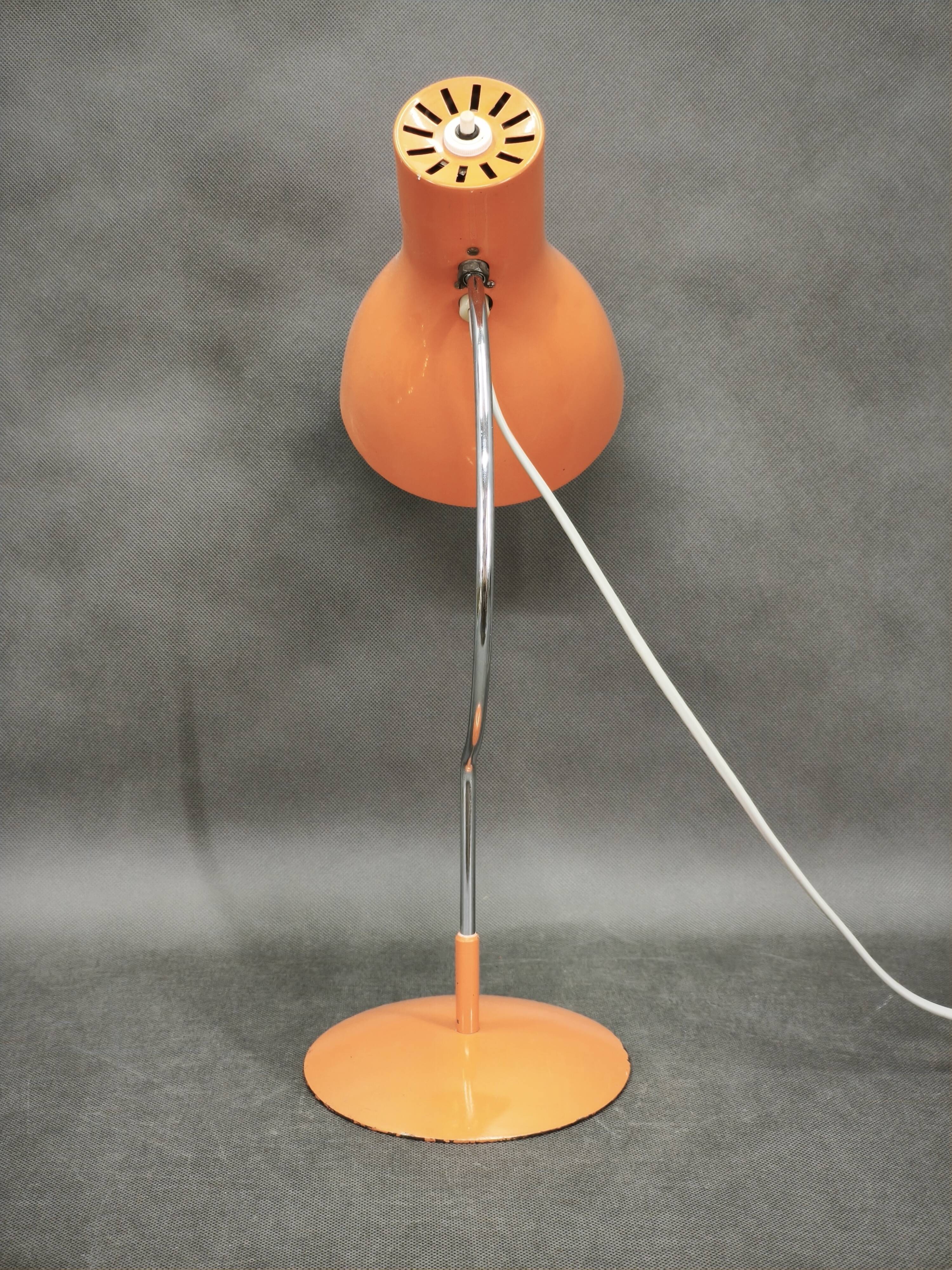 Josef Hůrka Orange Table Lamp for Napako, Czechoslovakia, 1960s