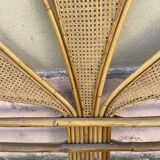 Headboard 2 people in rattan and vintage cannage