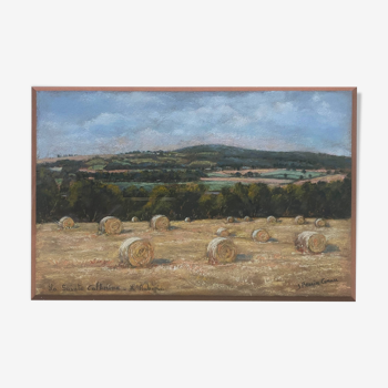 Tableau au pastel par J Perrin Cornu