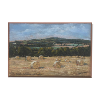 Tableau au pastel par J Perrin Cornu