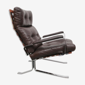 Armchair in brown leather 1970