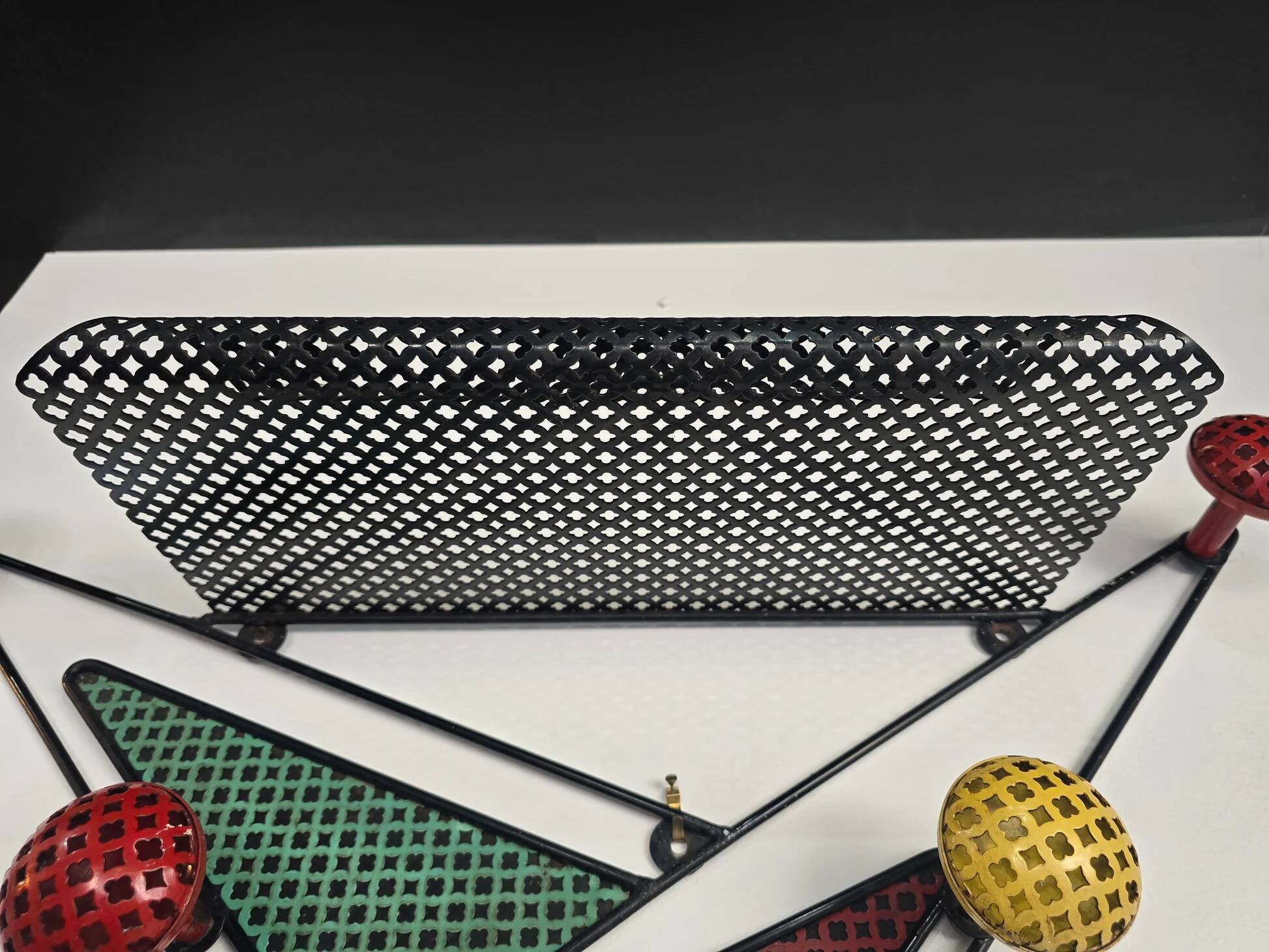 Wall-mounted coat rack attributed to Mathieu Matégot – France, 1950s