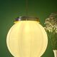 XL vintage globe pendant light in white opaline glass