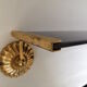 Wall shelf in glass and gold metal