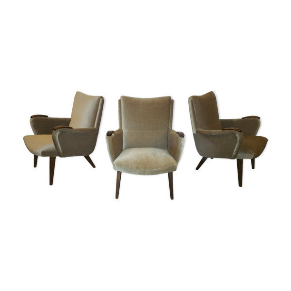 Lot de 3 fauteuils danois années 50/60 de Arno Votteler  knoll