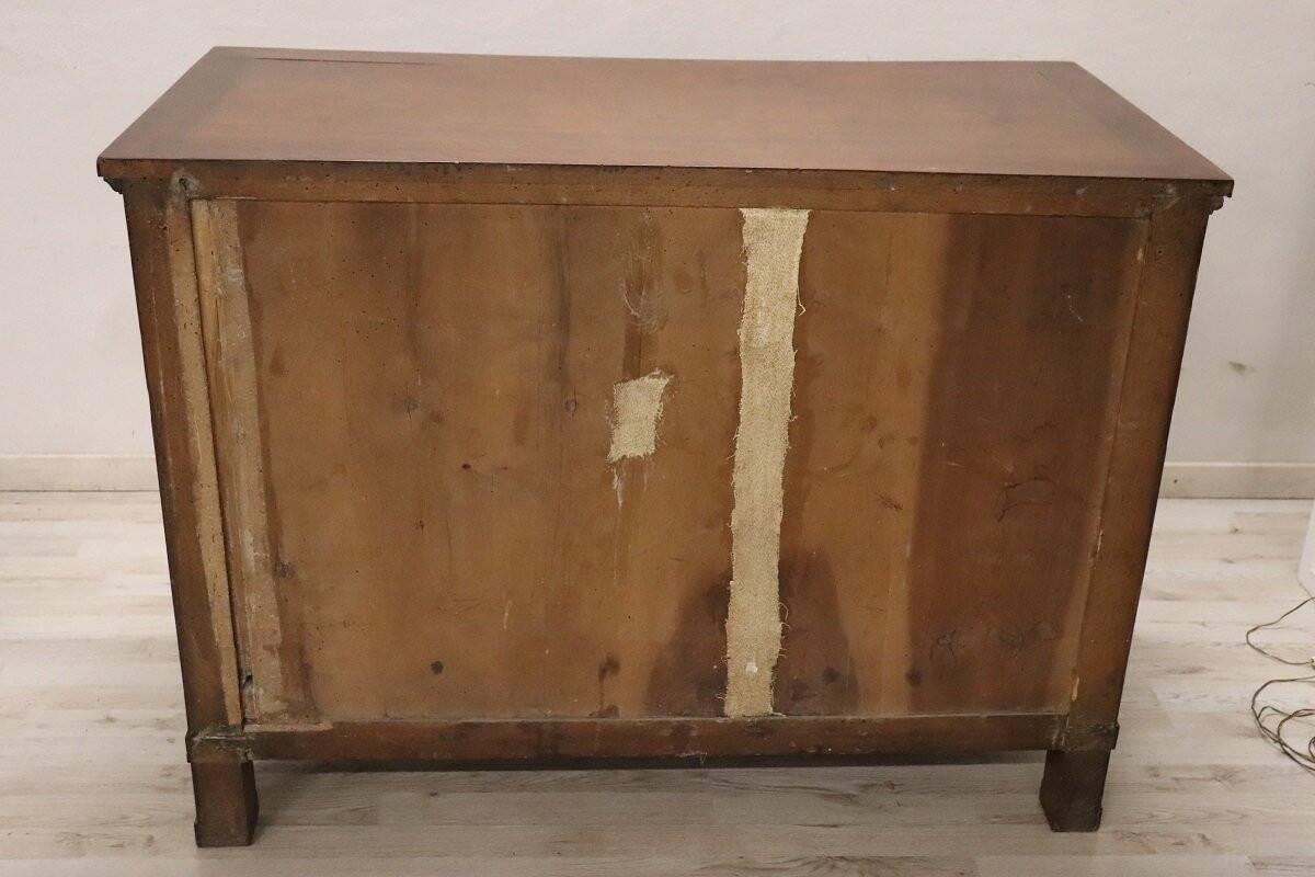 Commode antique Empire en noyer, Italie, début du XIXe siècle