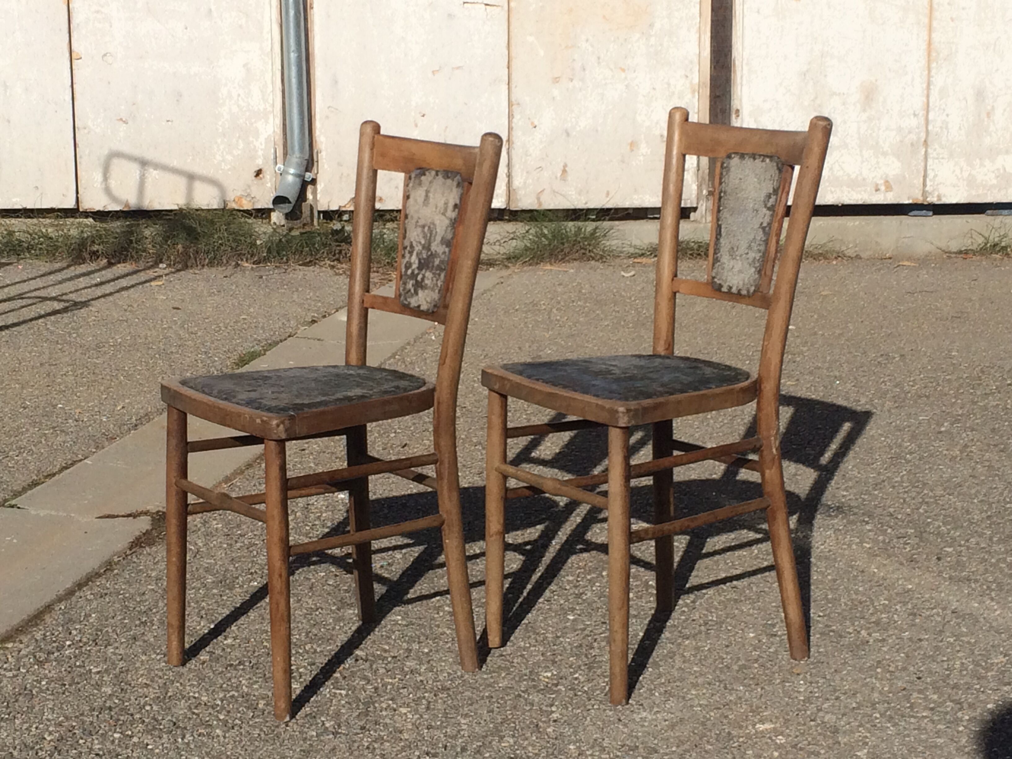 Pair of baumann wooden bistro chairs circa 1905