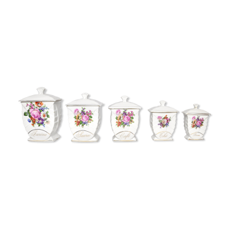 Full porcelain flowery spice service