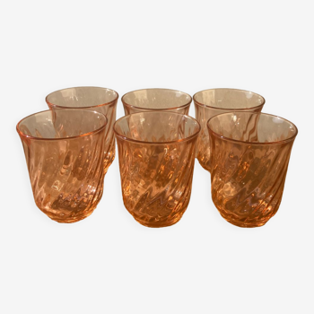 6 verres à eau vintage