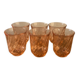 6 vintage water glasses