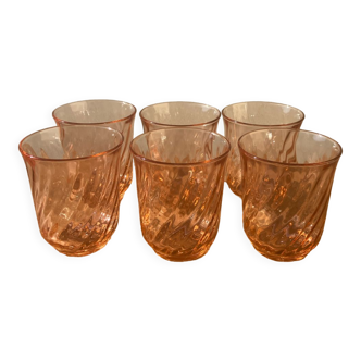 6 vintage water glasses