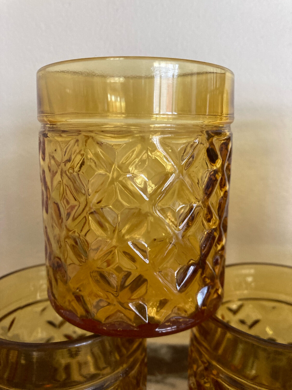 Faceted amber glasses Pernod by 5