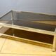 Table basse à double plateaux en chrome et doré vers 1970