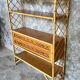 Rattan bookcase, vintage 1960