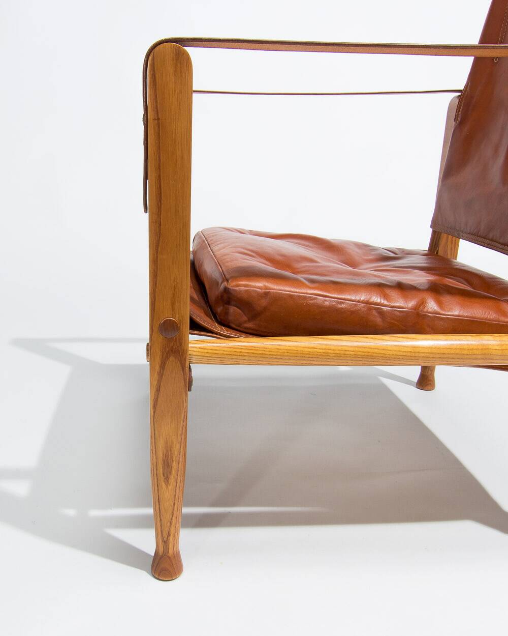 Kaare Klint Safari Chair in Oak and Leather by Rud Rasmussen