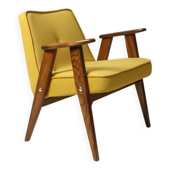 Vintage armchair Scandinavian design yellow mellow by Chierowski