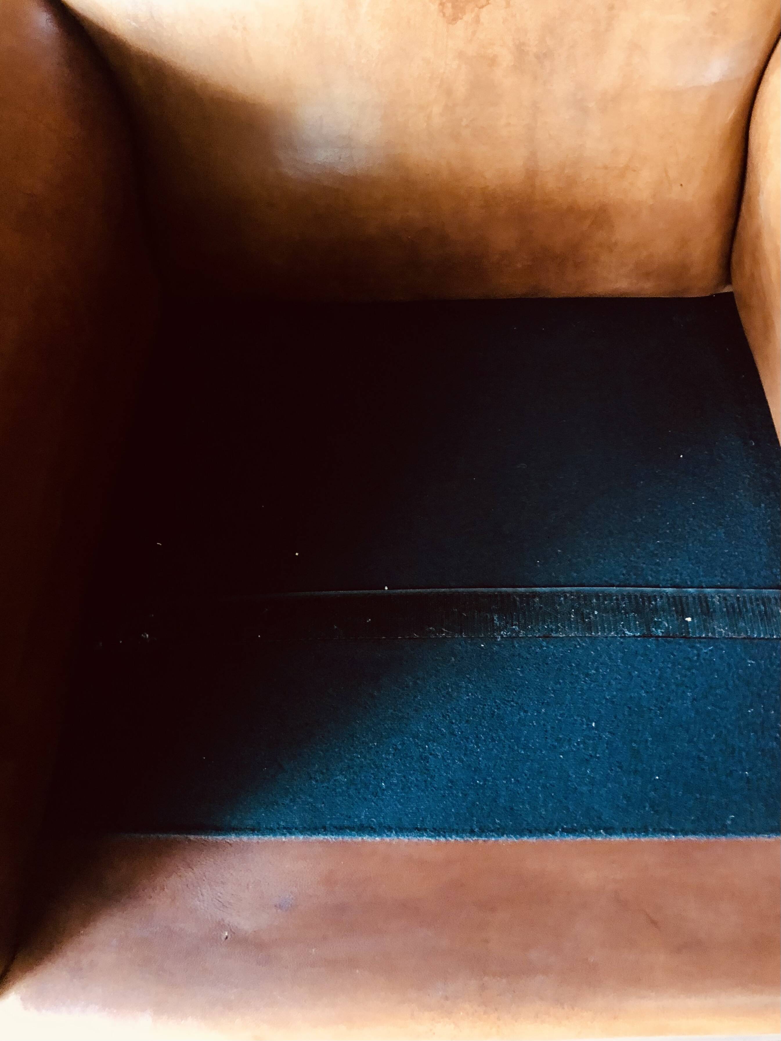 Fauteuil Club vintage en cuir « cognac »