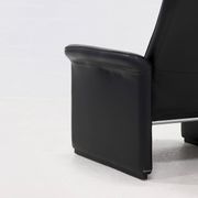 Fauteuil de salon DS50 en cuir noir par De Sede Suisse années 1980