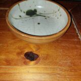 Large used pottery hollow plate la colombe france
