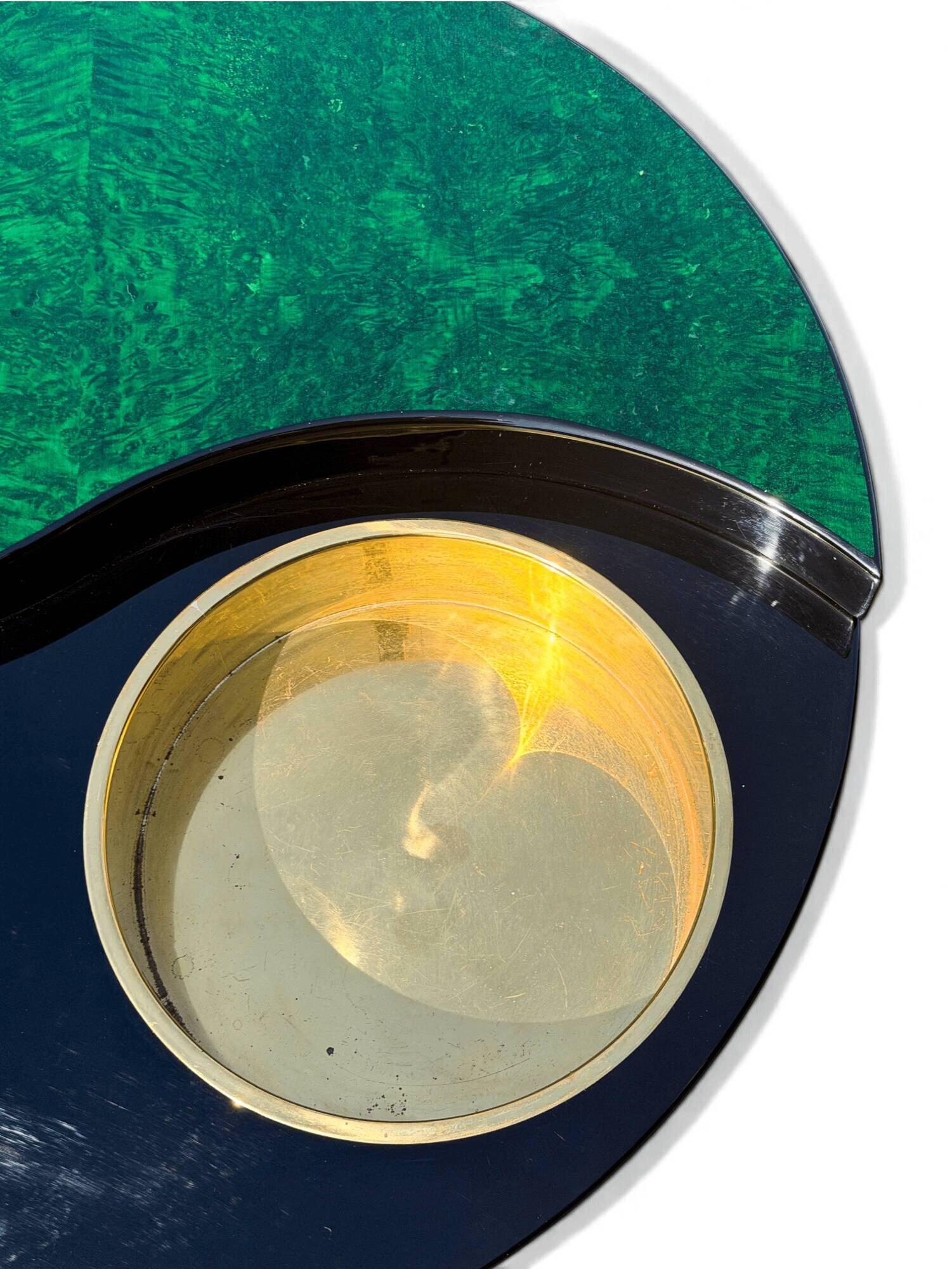 Rotating coffee table Yin Yang by Willy Rizzo, brass, 1970s