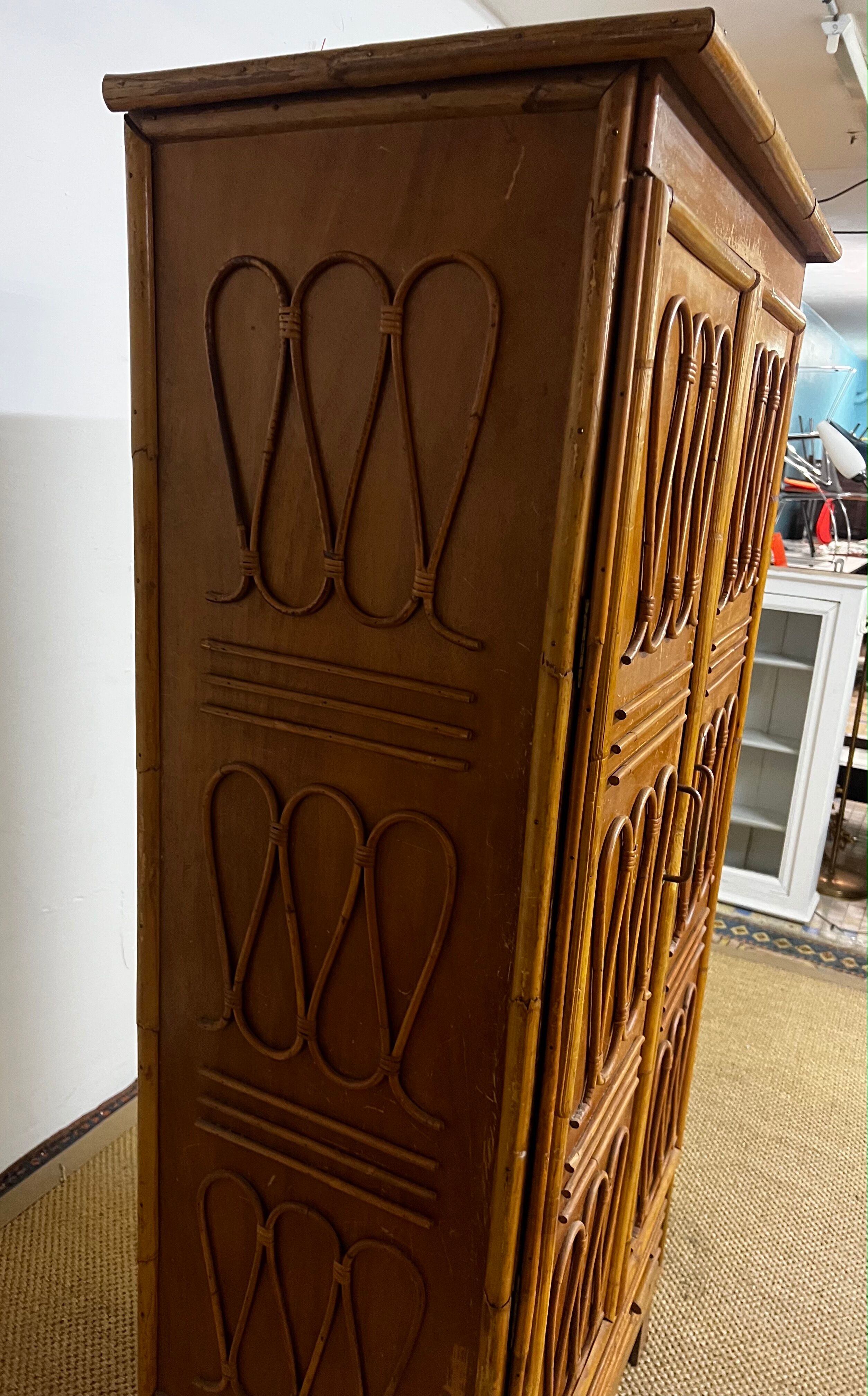 Parisian bamboo and rattan wardrobe