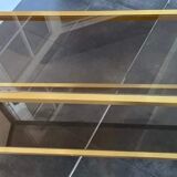 Console smoked glass and brass Italian design year 70 in the taste of nanda vigo