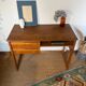 Vintage desk sled legs oak veneer