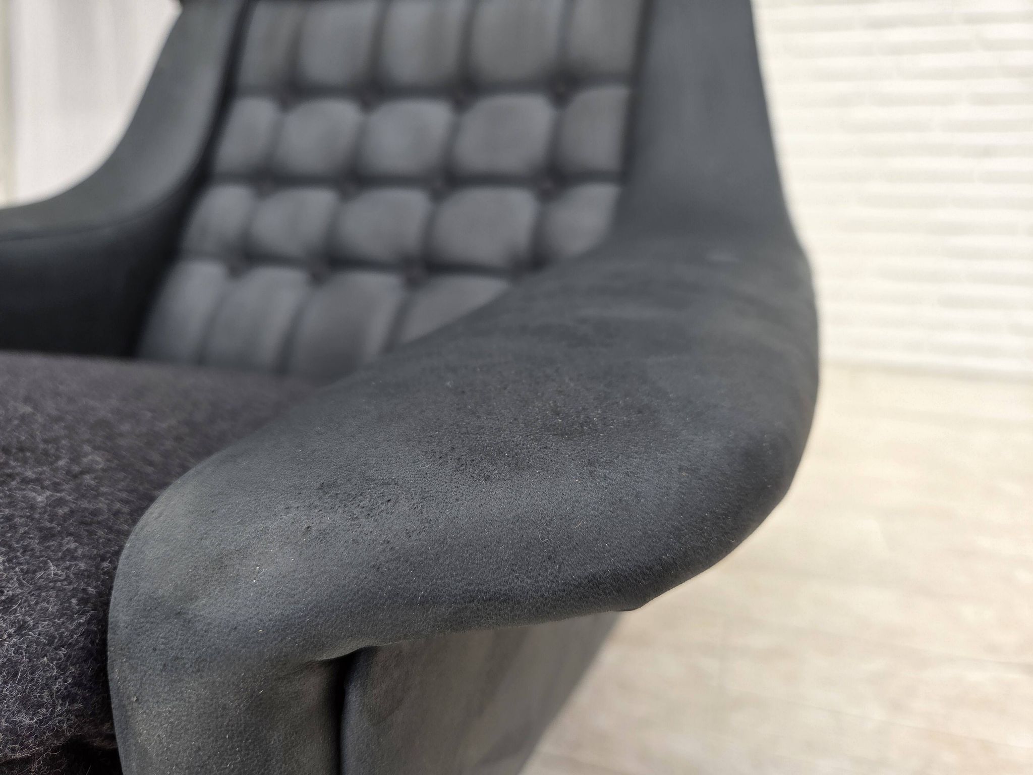 1970s, Danish design by Illum Wikkelsø, reupholstered armchair, leather.