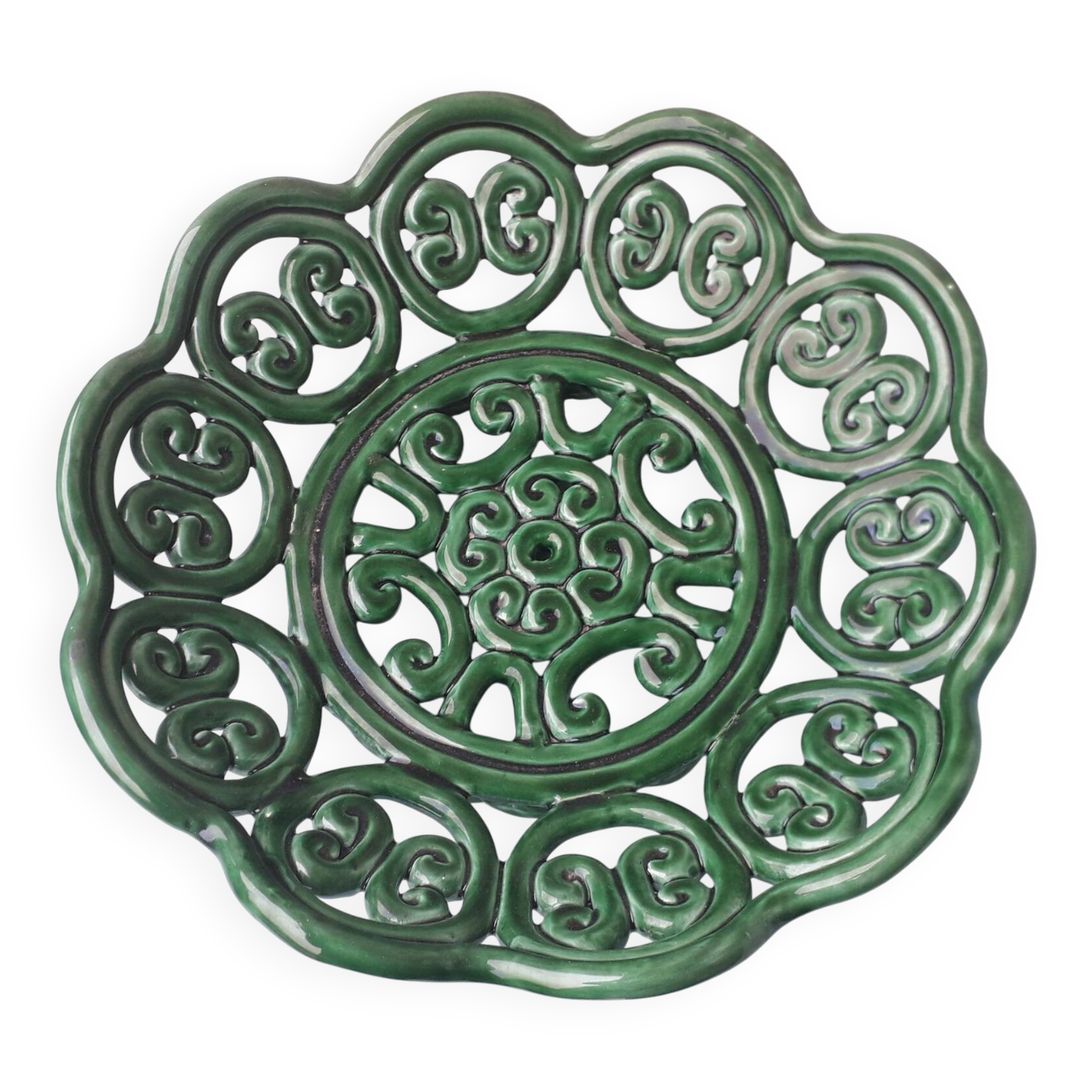 Green ceramic bowl
