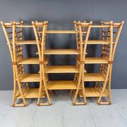 Étagère murale en bambou vintage, années 1970