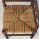 Multicolored straw corner bobbin chair, late 19th century, France