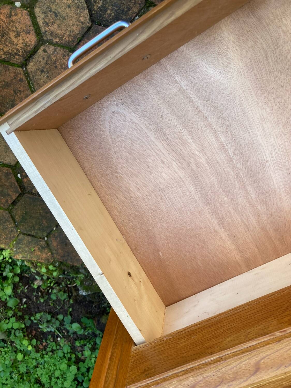 Vintage chest of drawers with compass feet